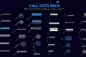 Premiere预设-35种呼出线条指示线文字标题展示动画