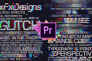 Premiere预设-30个信号干扰字幕标题Pr预设动画