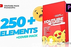 Premiere预设-250种社交视频网站媒体字幕条点赞订阅关注文字标题排版设计包装动画