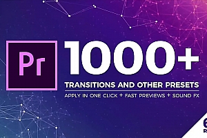 PR脚本-1000个冲击缩放干扰破损摄像机平移扭曲炫光视频无缝转场预设