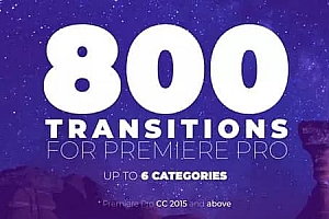 Premiere模板-800种干扰缩放平移旋转分割拉伸全景透视扭曲炫光视频无缝转场