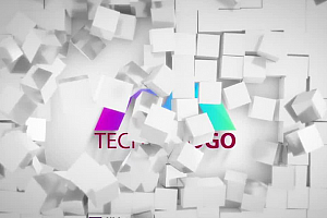 Premiere模板-像素画方块撞开弹出LOGO动画模板