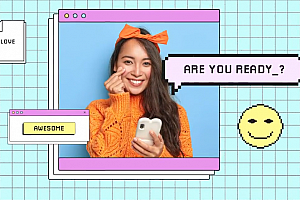 Premiere模板-趣味卡通美妆博主Vlog自媒体短视频模板