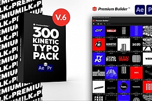 PR脚本-300个酷炫创意文字标题动态排版预设 Kinetic Typography Pack V6